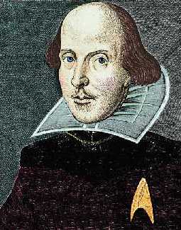 William Shakespeare - aqui numa brincadeira, com a ins�gnia da Frota.